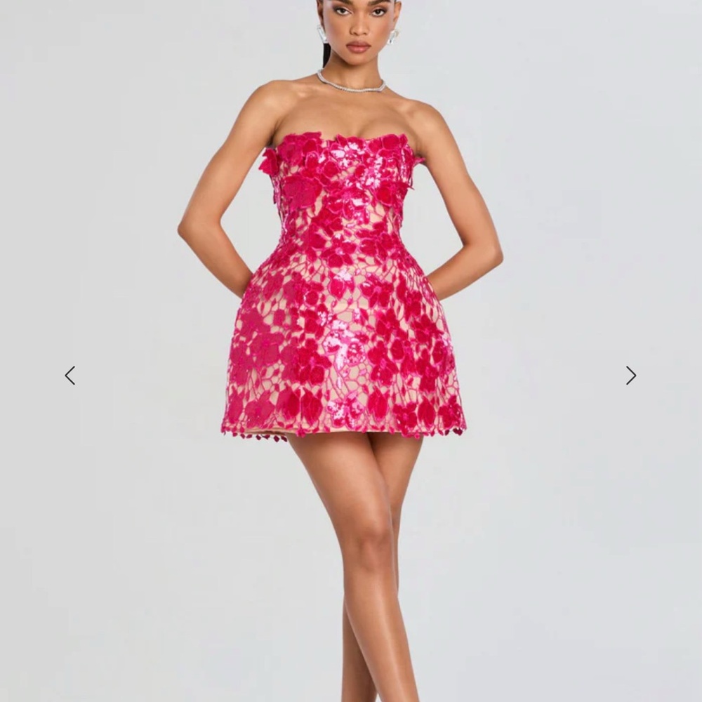 Retrofete Vibrant Pink Strapless Mini Dress